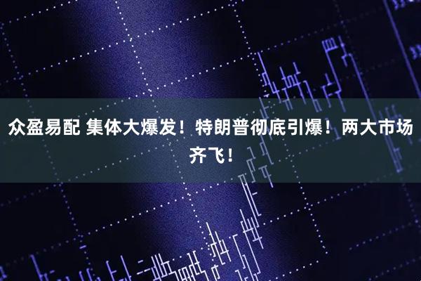 众盈易配 集体大爆发！特朗普彻底引爆！两大市场齐飞！